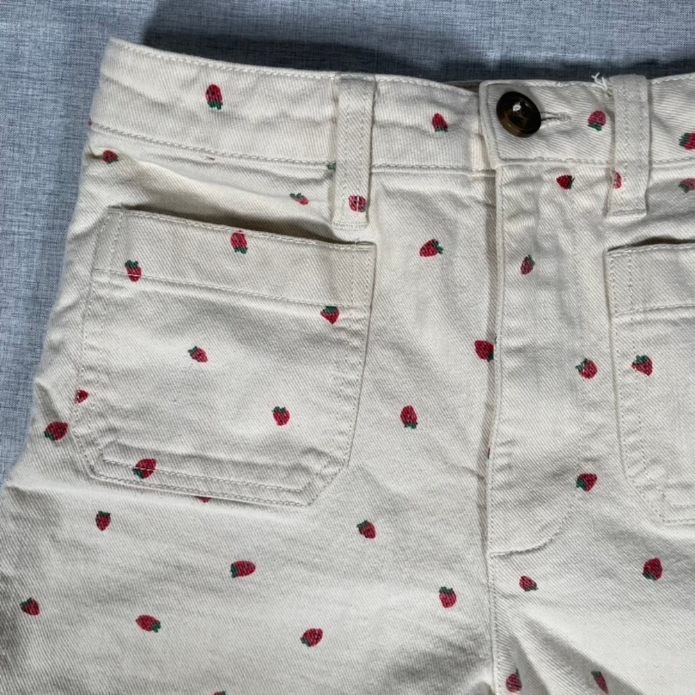 Madewell Strawberry Print High Rise Denim Shorts Womens Size 24 - Picture 3 of 13